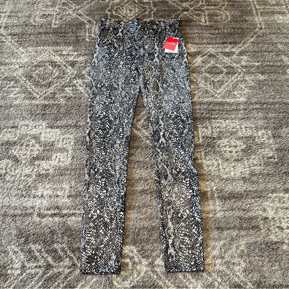 NWT SPANX Faux Leather Snake Shine Leggings Grey Black - Picture 2 of 6